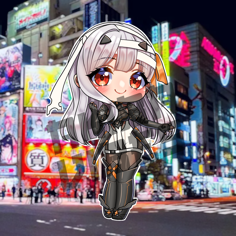 Chibi Modernia Kisscut sticker