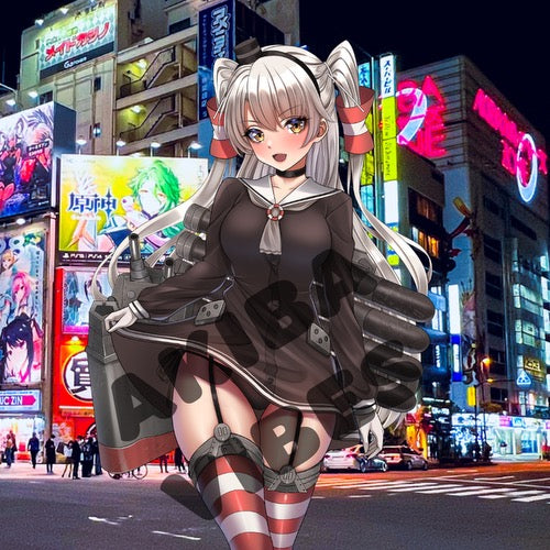 Amatsukaze kisscut sticker