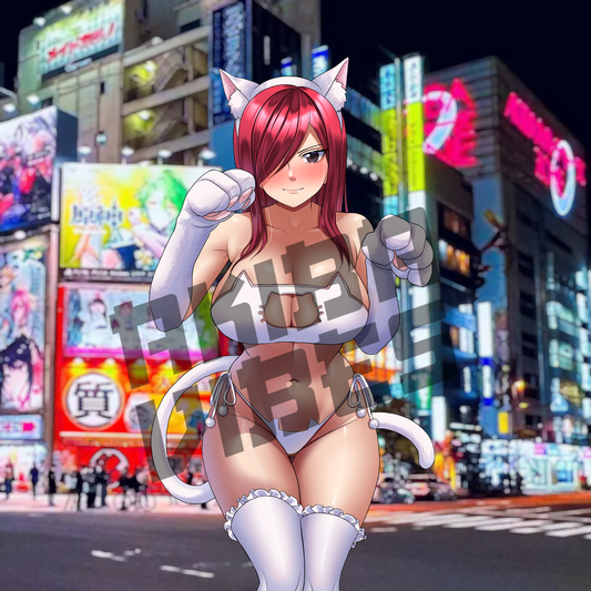 Erza kisscut sticker