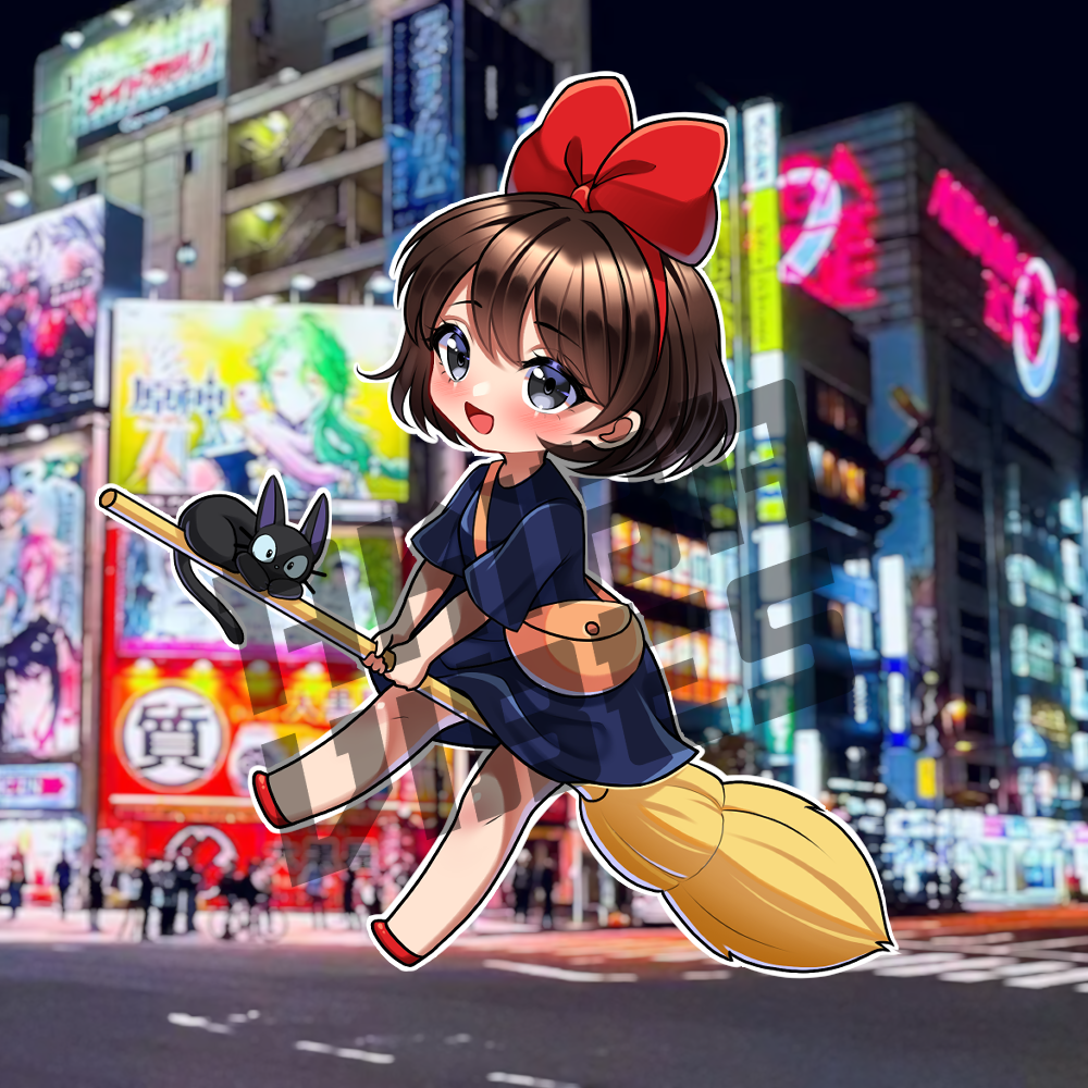 Chibi Kiki kisscut sticker