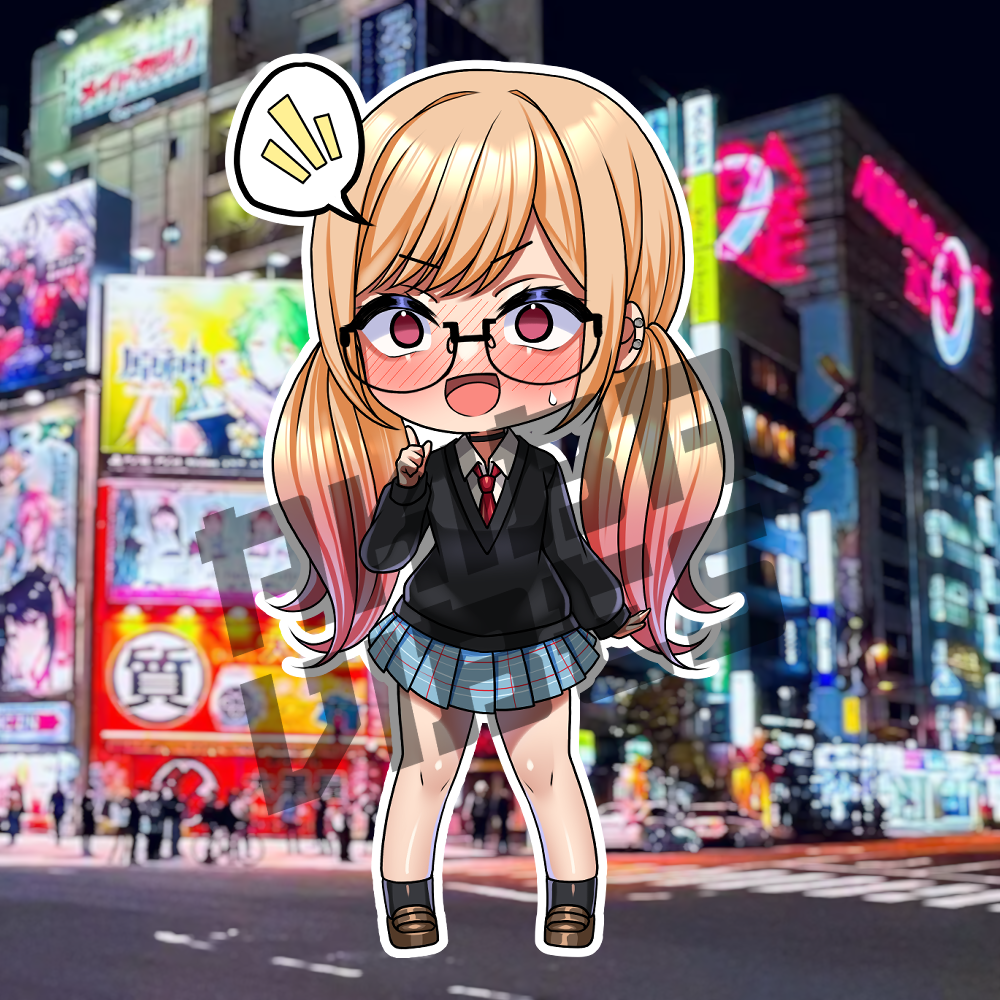 Chibi Marin Kitagawa kisscut sticker